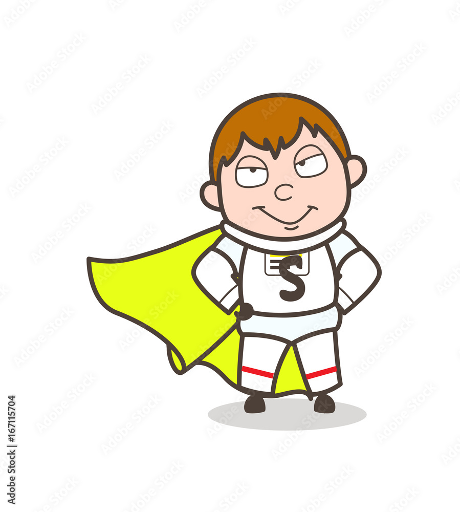 Cartoon Super Astronaut Character Vector Illustration Cartoon Super Astronaut Character Vector Illustration
