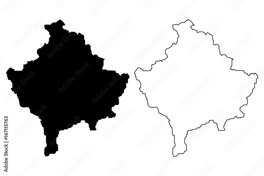 Kosovo map vector illustration, scribble sketch Kosovo map