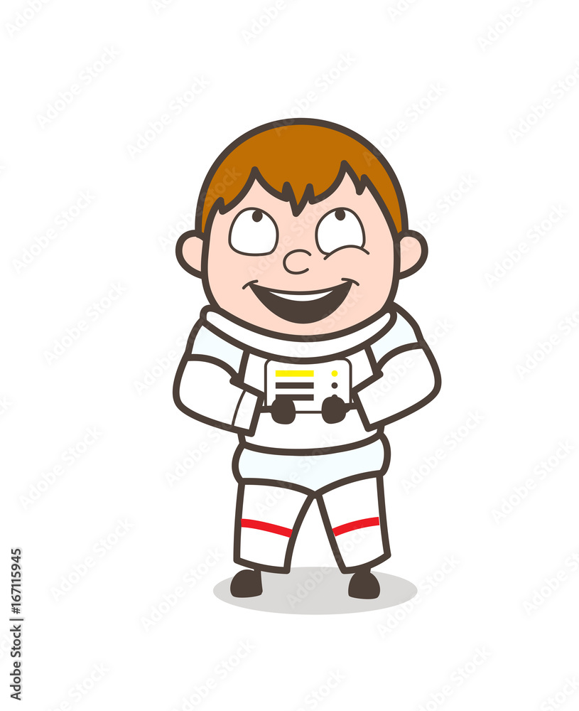Cartoon Cute Joyful Astronaut Vector Character Cartoon Cute Joyful Astronaut Vector Character