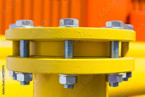 Photo of the pipeline flange connection