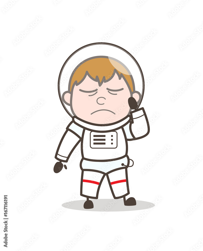 Cartoon Cosmonaut Crying Vector Illustration Cartoon Cosmonaut Crying Vector Illustration