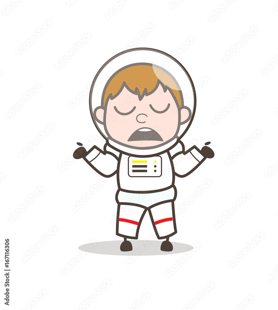 Cartoon Spaceman Behaving Like Don't Know Anything Vector Illustration Cartoon Spaceman Behaving Like Don't Know Anything Vector Illustration