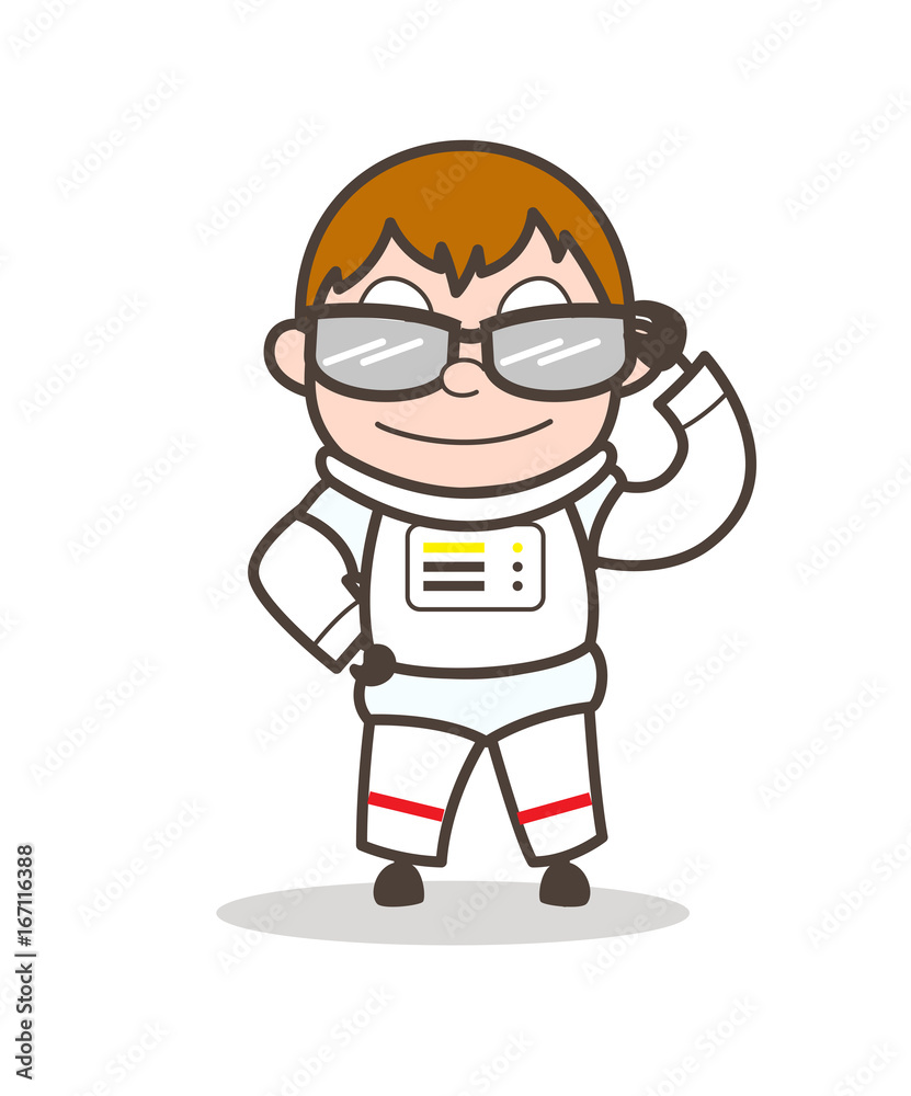 Cartoon Astronaut with Sunglasses Cartoon Astronaut with Sunglasses