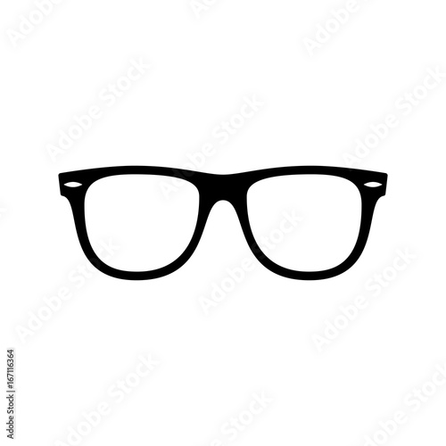 Sunglasses icon. Black, minimalist icon isolated on white background. Sunglasses simple silhouette. Web site page and mobile app design vector element.