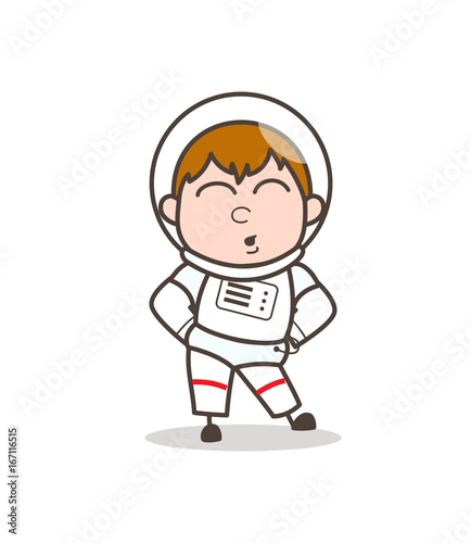 Cartoon Spaceman Having Pain in Waist Vector Illustration