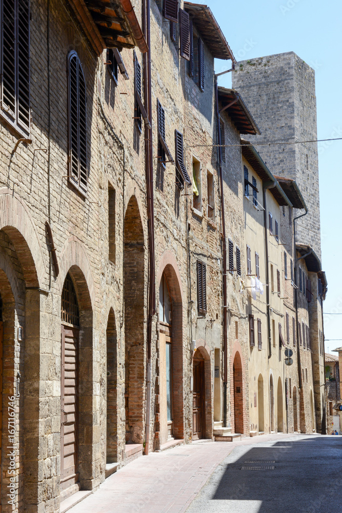 View at the village of San Gimignano on