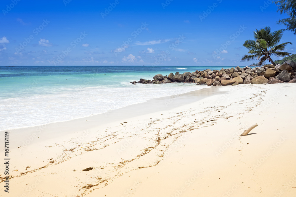 Beautiful tropical beach Seychelles islands