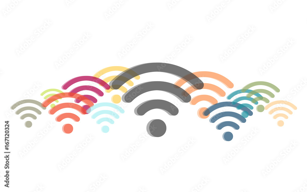 Viele bunte WiFi-Symbole Viele bunte WiFi-Symbole