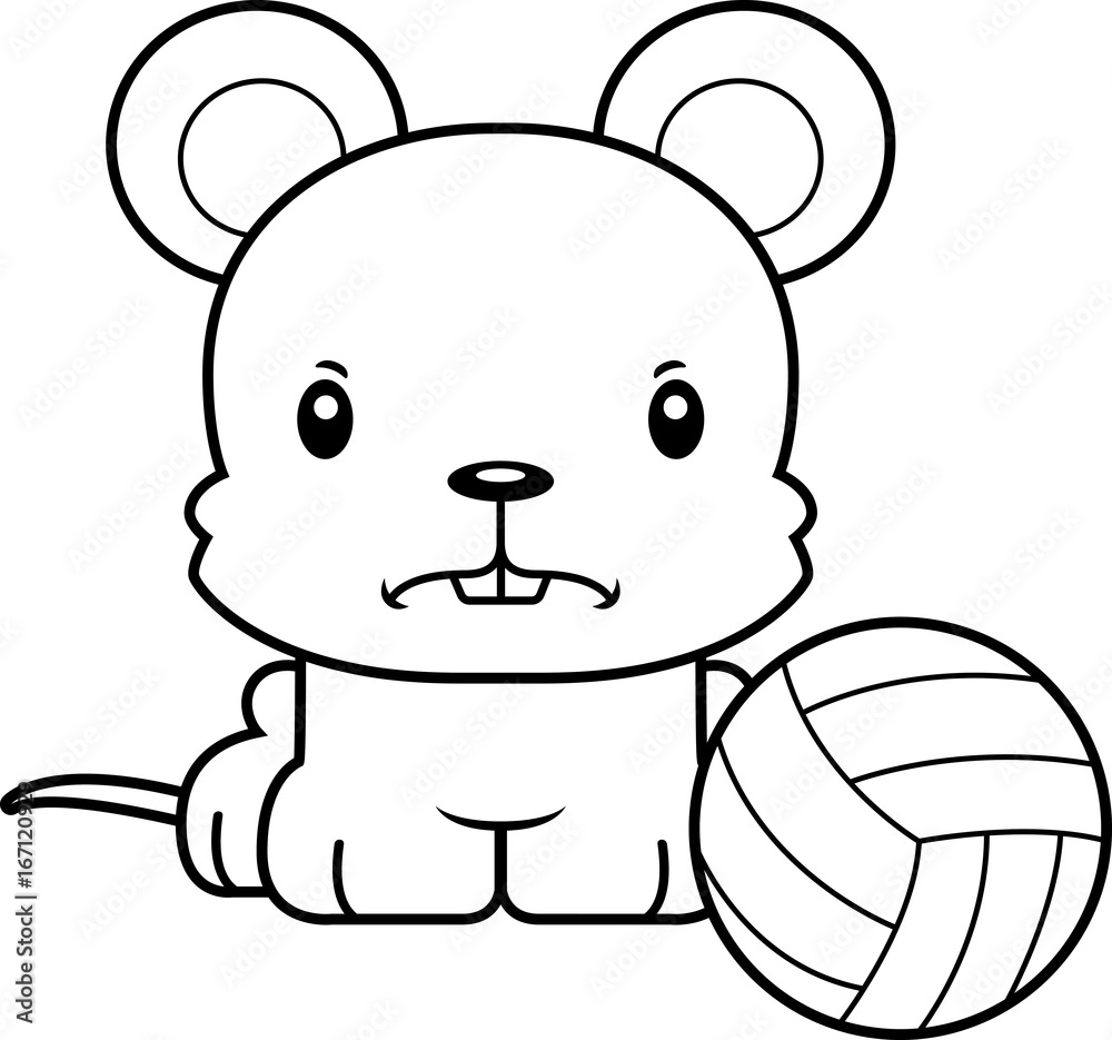 Cartoon Angry Volleyball Player Mouse Cartoon Angry Volleyball Player Mouse