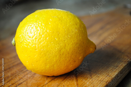 Lemon on cutting board