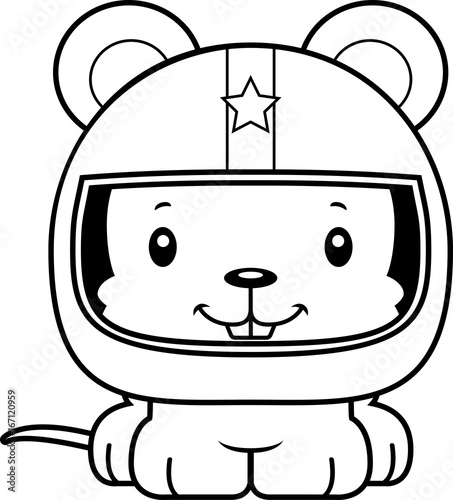 Cartoon Smiling Race Car Driver Mouse