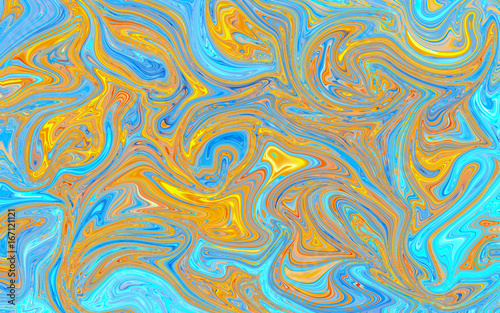 Blue and yellow abstract colorful wave creative background