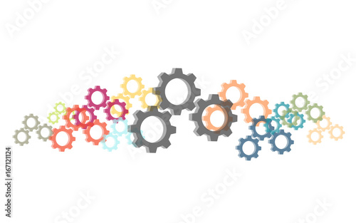 Viele bunte Systemeinstellungs-Symbole