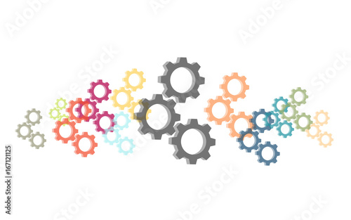 Viele bunte Teamwork-Symbole