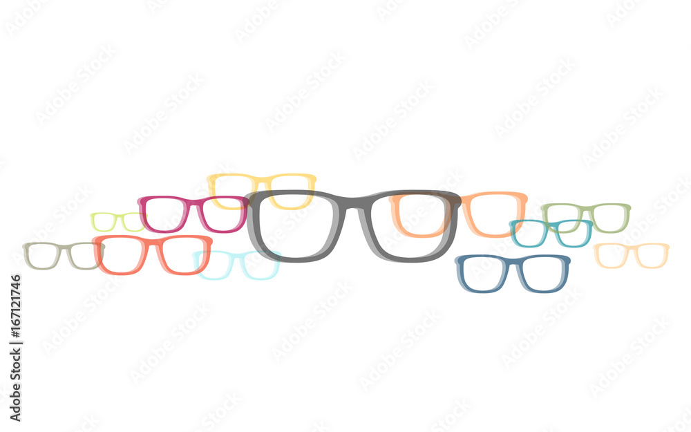 Viele bunte Brillen Stock Vector | Adobe Stock