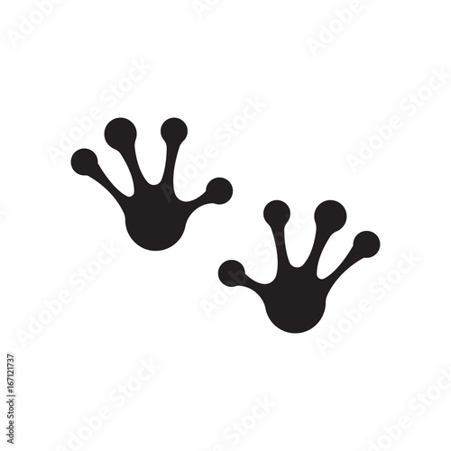 Canvastavla hand foot frog vector logo