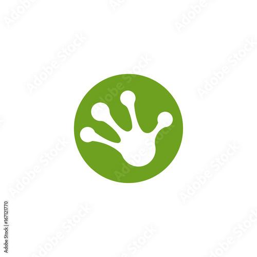 hand foot frog vector logo