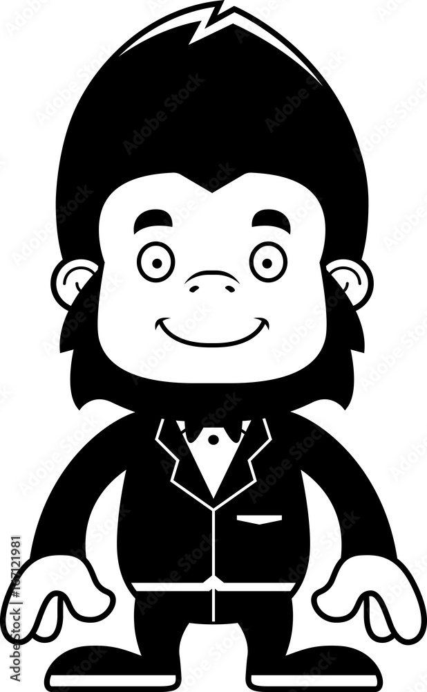 Cartoon Smiling Groom Gorilla Cartoon Smiling Groom Gorilla