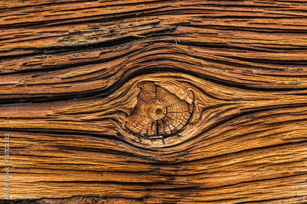 Fototapeta premium Aged spruce pine wood plank wall detail