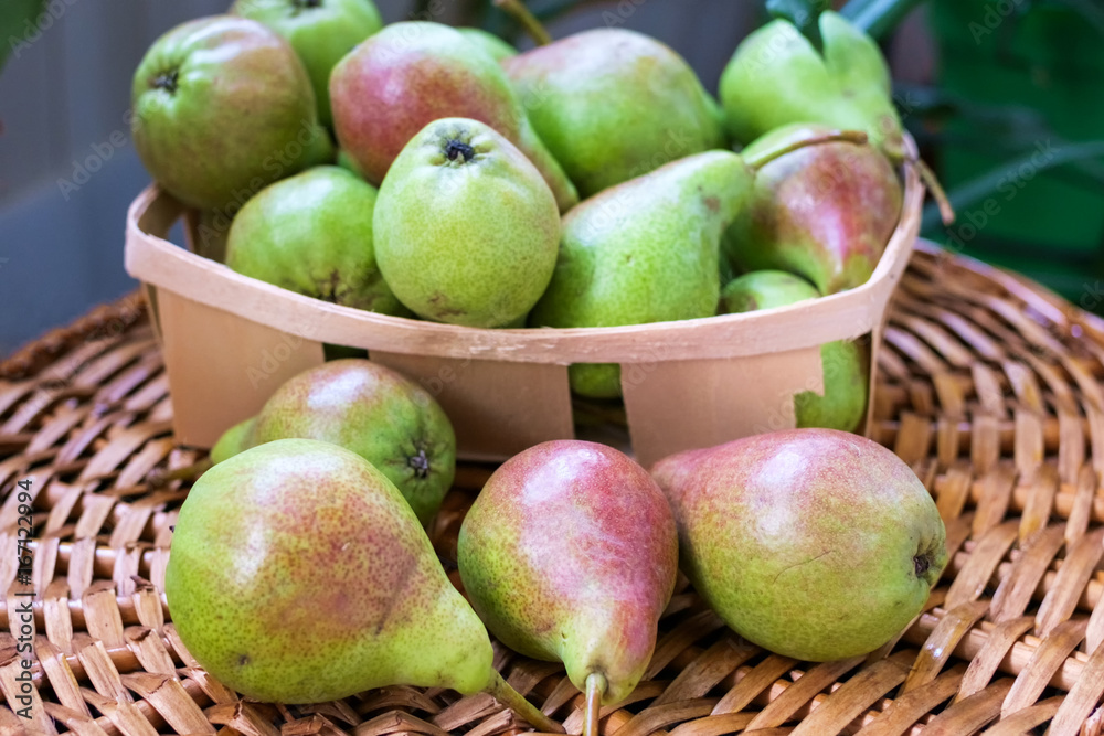 Raw Green Organic Pears. Ready to Eat.