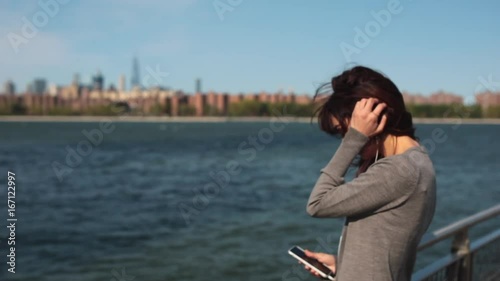 Young Beautiful Businesswoman in Brooklyn . New York City US photo