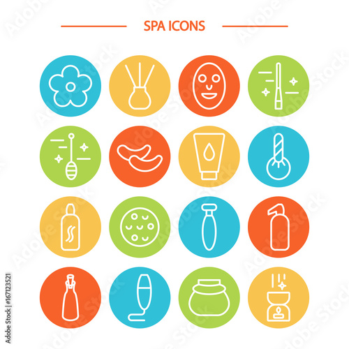 Spa icons set.