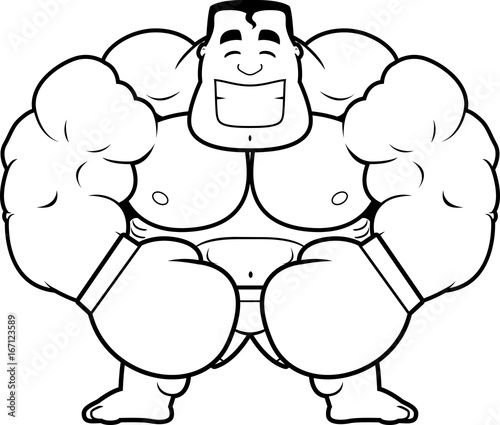 Cartoon Boxer Flexing