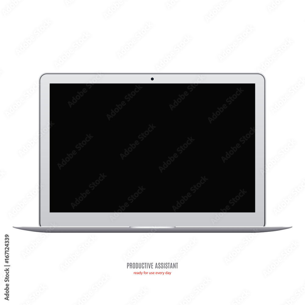 laptop grey color with blank black screen isolated on white background. stock vector illustration eps10 laptop grey color with blank black screen isolated on white background. stock vector illustration eps10