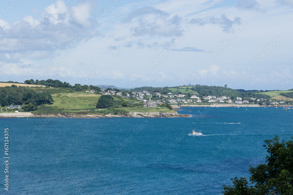 Coastline in Cornwall in the summertime with ocean views