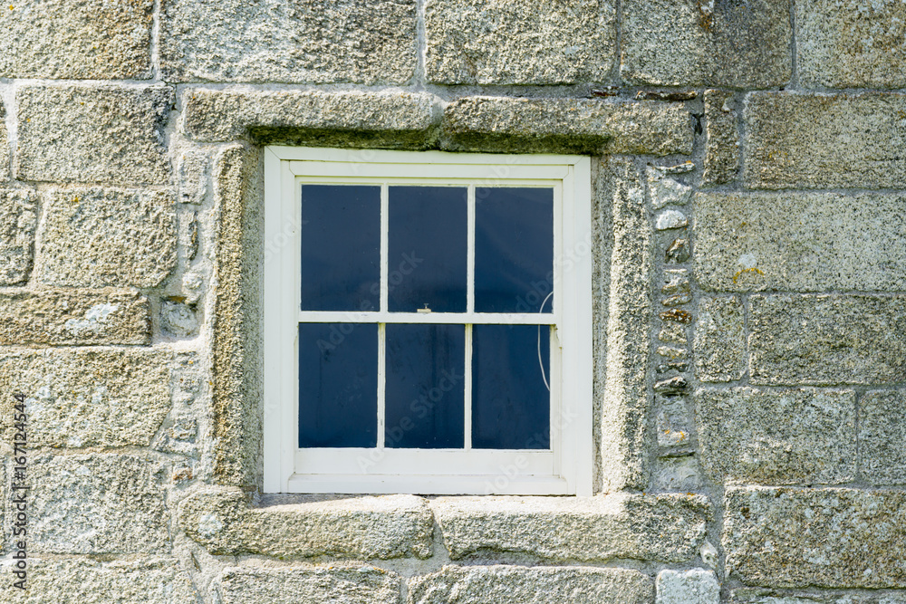 Window frame on a castle in Cornwall
