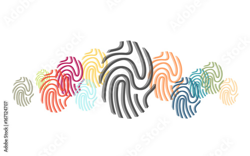Viele bunte Fingerabdrücke