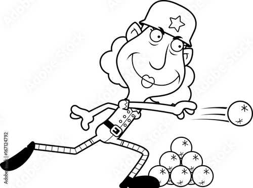 Cartoon Christmas Elf Snowball Fight