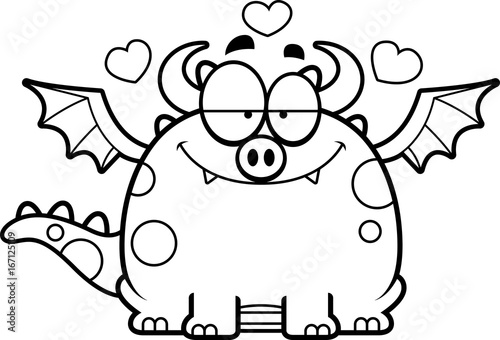 Cartoon Dragon in Love