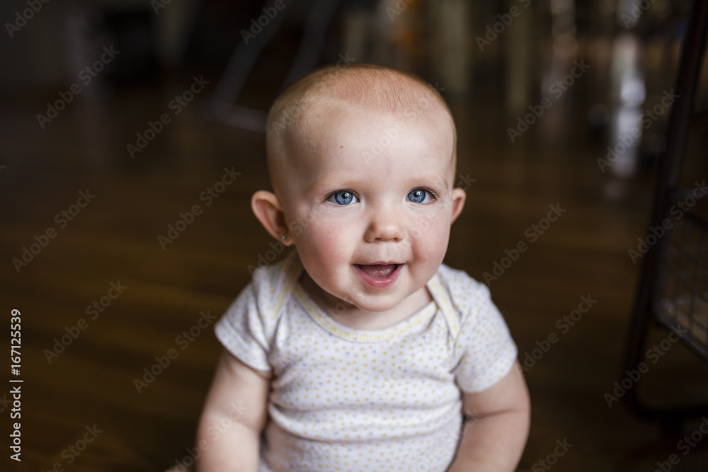 Portrait of baby girl sitting at home Portrait of baby girl sitting at home