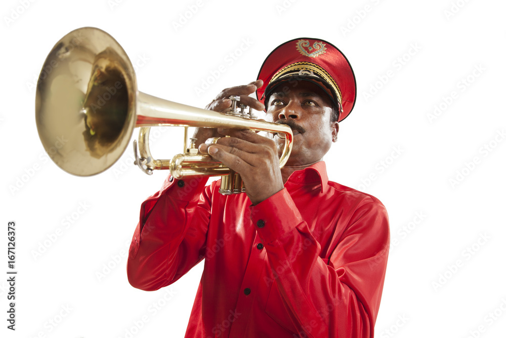 Bandmaster playing on a trumpet Stock Photo | Adobe Stock