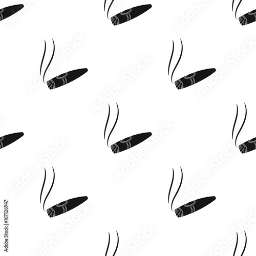 A tattered cigar with smoke. A sign of authority in the casino.Kasino single icon in black style vector symbol stock illustration.