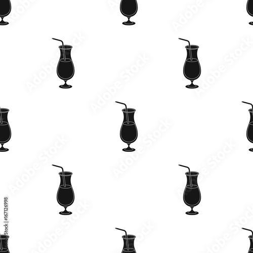 A cocktail in a glass with a straw. Drink for playing in the casino.Kasino single icon in black style vector symbol stock illustration.