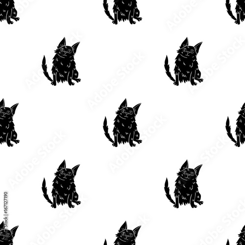 Turkish Angora icon in black style isolated on white background. Cat breeds symbol stock vector illustration.