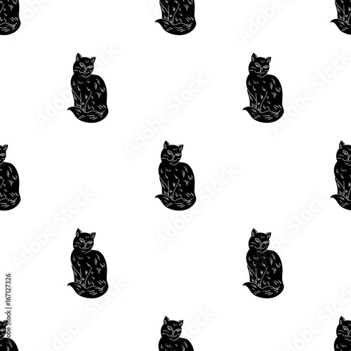Nebelung icon in black style isolated on white background. Cat breeds symbol stock vector illustration.