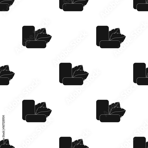 Mint chewing gum icon in black style isolated on white background. Dental care symbol stock vector illustration.