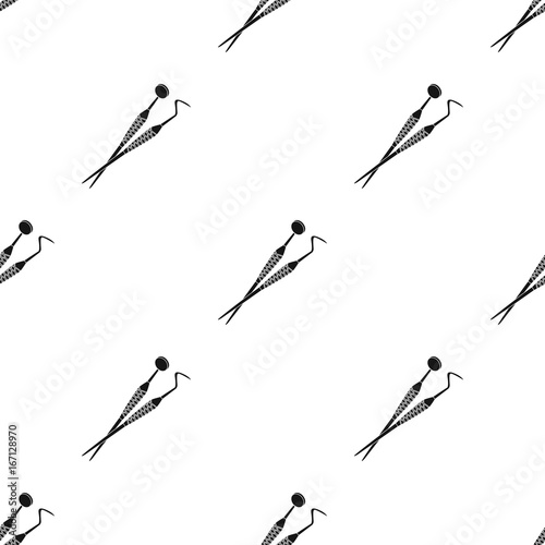 Dental instruments icon in black style isolated on white background. Dental care symbol stock vector illustration.