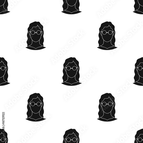 A woman with blond hair with glasses.A blind woman because of diabetes.Diabetes single icon in black style vector symbol stock illustration.