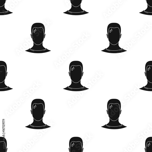 A sweaty man.The man is sweating from diabetes.Diabetes single icon in black style vector symbol stock illustration.