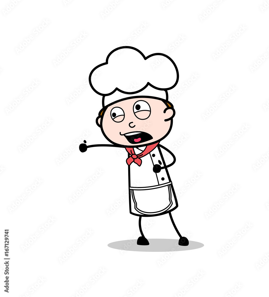Cartoon Chef in Aggression Mood Vector Illustration