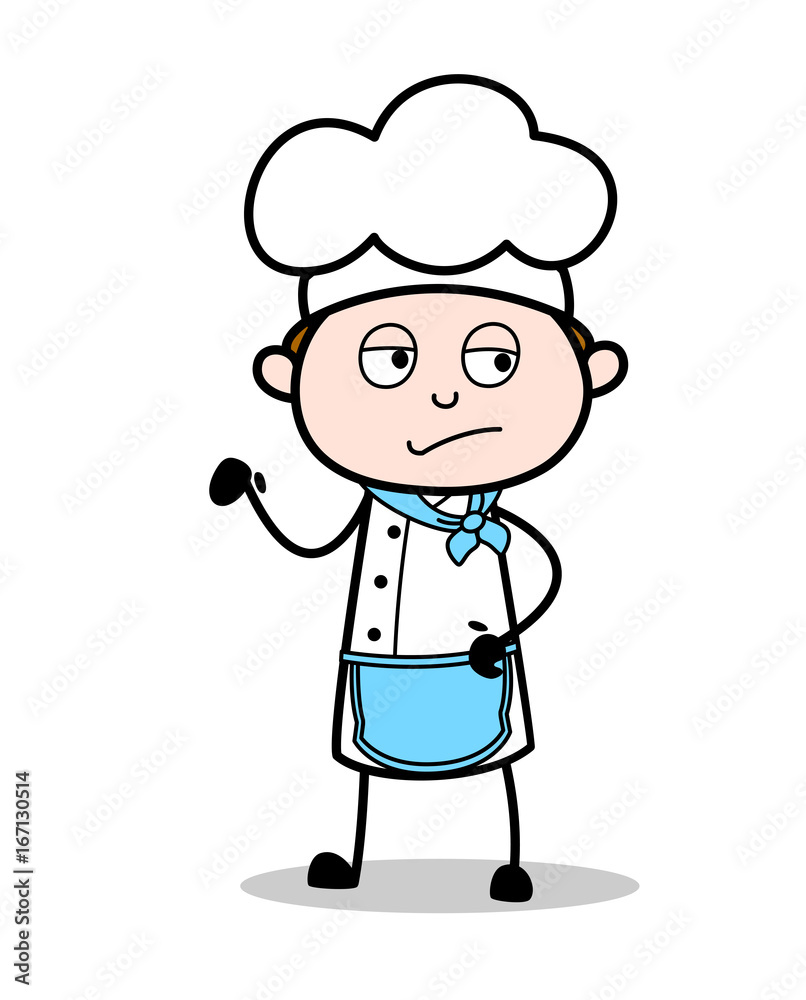 Cartoon Chef Upset Expression Vector Illustration Cartoon Chef Upset Expression Vector Illustration