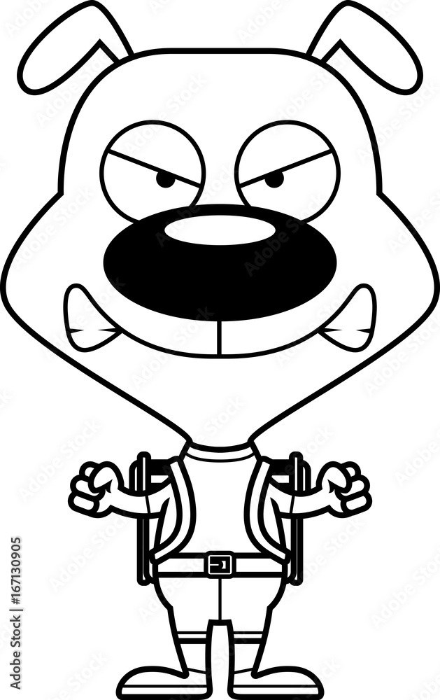 Cartoon Angry Hiker Puppy Cartoon Angry Hiker Puppy
