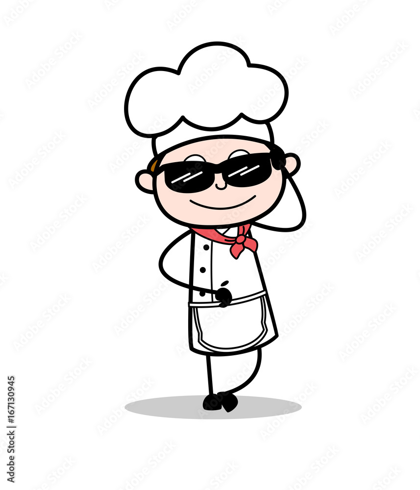 Cartoon Chef Chilling with Sunglasses Vector Illustration Cartoon Chef Chilling with Sunglasses Vector Illustration