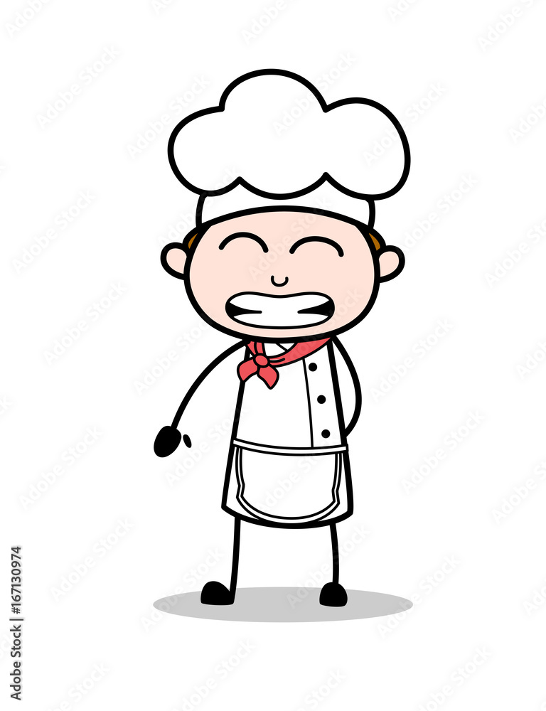 Cartoon Chef Funny Smiling Face Vector Illustration Cartoon Chef Funny Smiling Face Vector Illustration