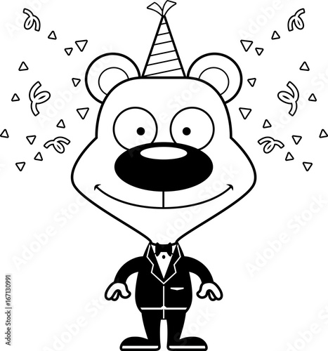 Cartoon Smiling Party Bear