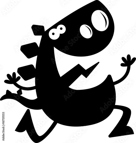 Cartoon Stegosaurus Silhouette Running